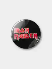 Черный значок "Iron Maiden", 37 мм