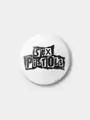Белый значок "Sex Pistols", 37 мм