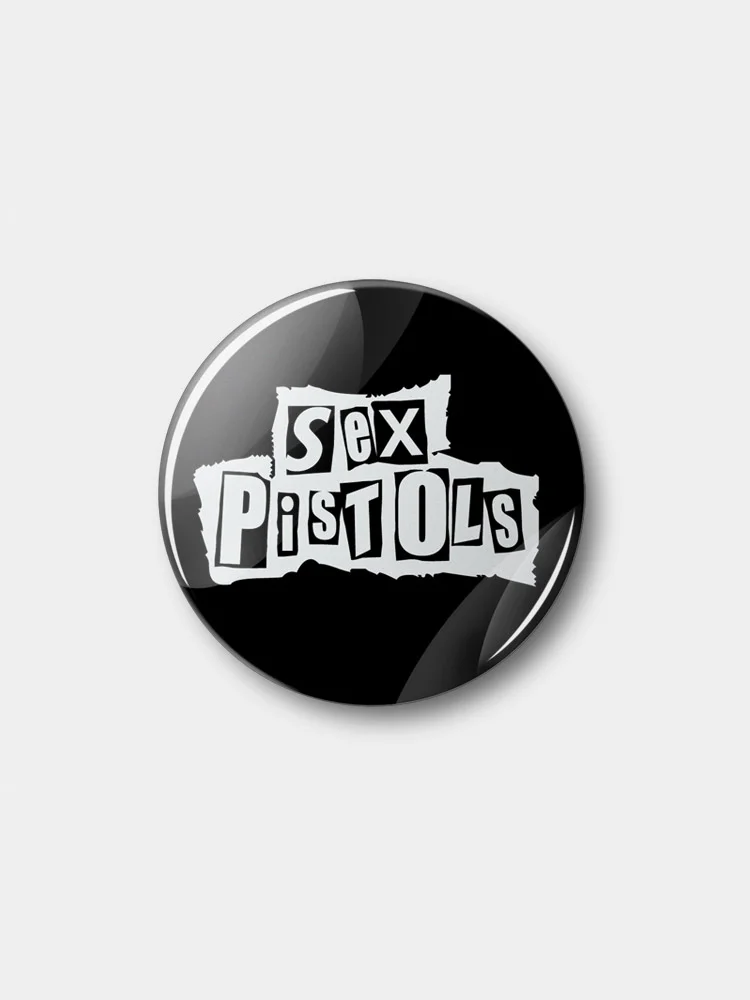 Черный значок "Sex Pistols", 37 мм