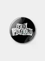 Черный значок "Sex Pistols", 37 мм