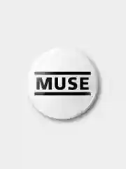 Белый значок "Muse", 37 мм