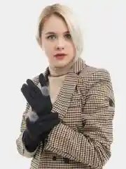Серебряный женские утепленые перчатки сенсорные