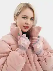 Розовый перчатки сенсорные