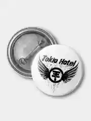 Белый значок Tokio Hotel, 37 мм