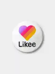 Черный значок Likee, 37 мм