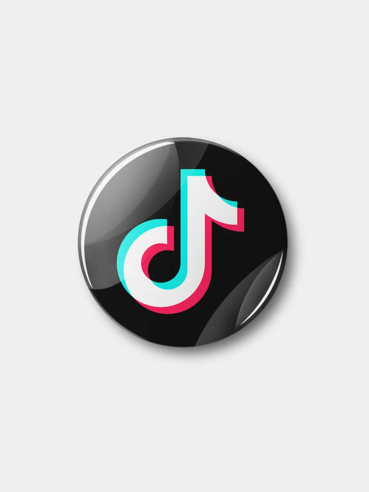 Черный значок Tik-tok, 37 мм