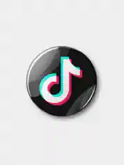 Черный значок Tik-tok, 37 мм