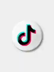 Белый значок Tik-tok, 37 мм