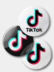 Значок Tik-tok, 37 мм