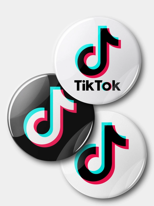 Значок Tik-tok, 37 мм