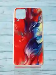 Красный чехол iPhone 11 Pro Max с рисунком акварель