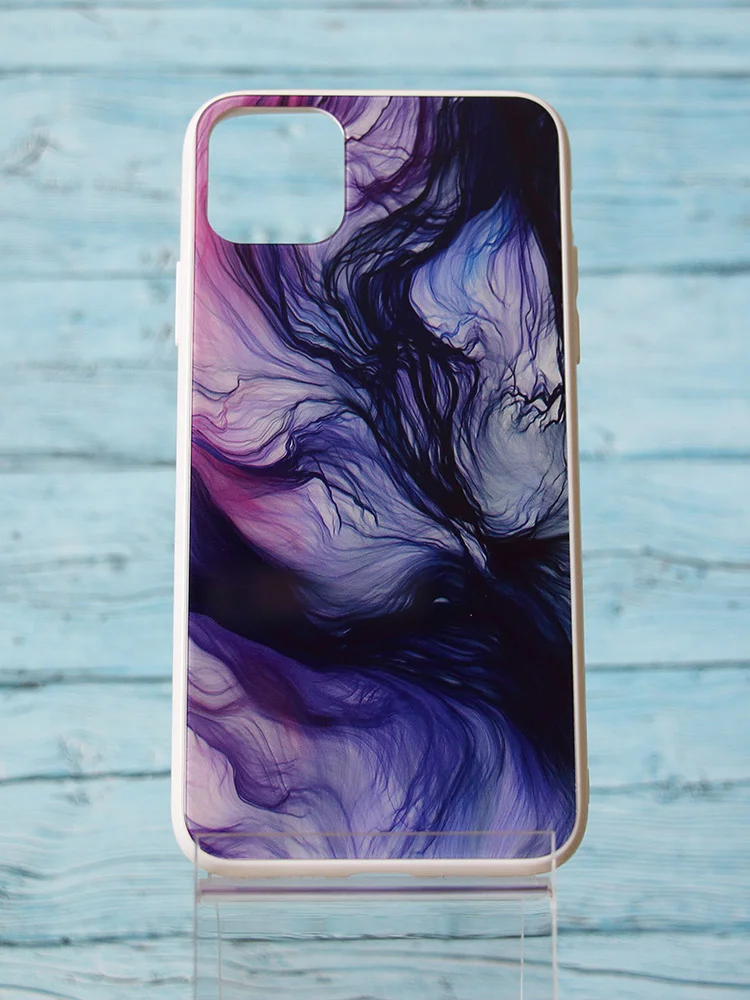 Фиолетовый чехол iPhone 11 Pro Max с рисунком акварель