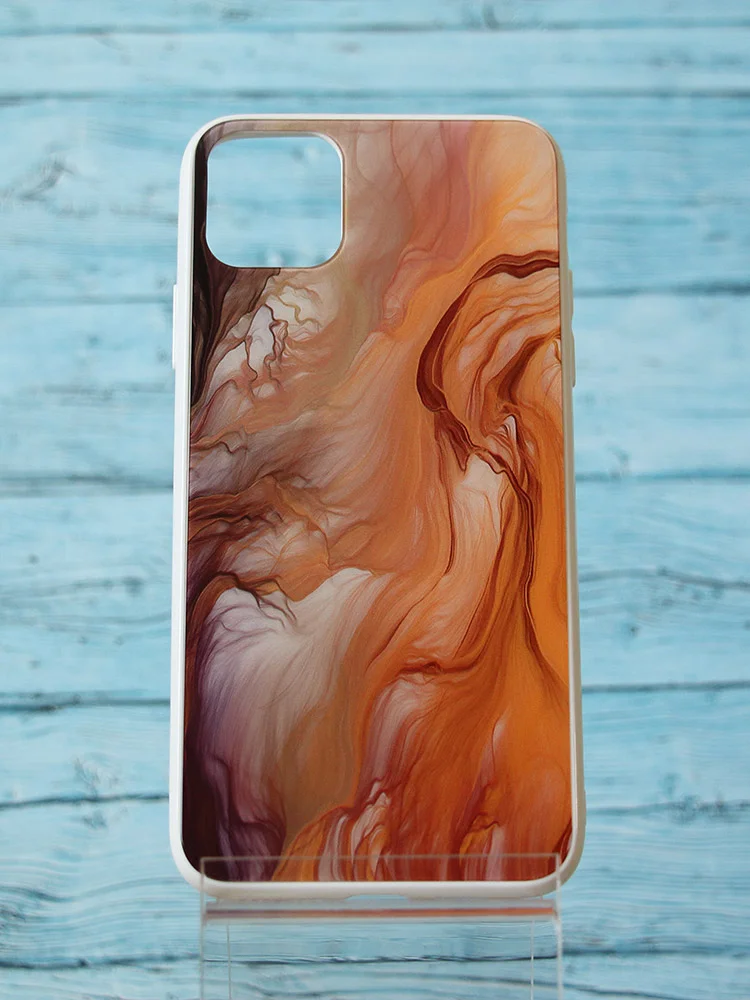 Коричневый чехол iPhone 11 Pro Max с рисунком акварель