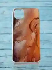 Коричневый чехол iPhone 11 Pro Max с рисунком акварель