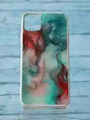 Бирюзовый чехол iPhone 11 Pro Max с рисунком акварель