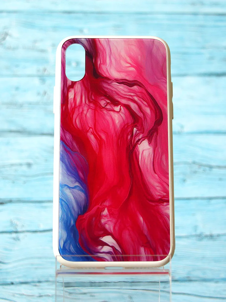 Розовый чехол iPhone XR с рисунком акварель