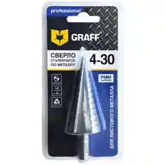 Сверло ступенчатое по металлу Р6М5 GRAFF