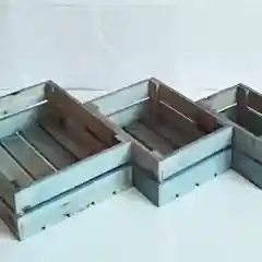 Синий меланж ящик, кашпо, бокс из дерева