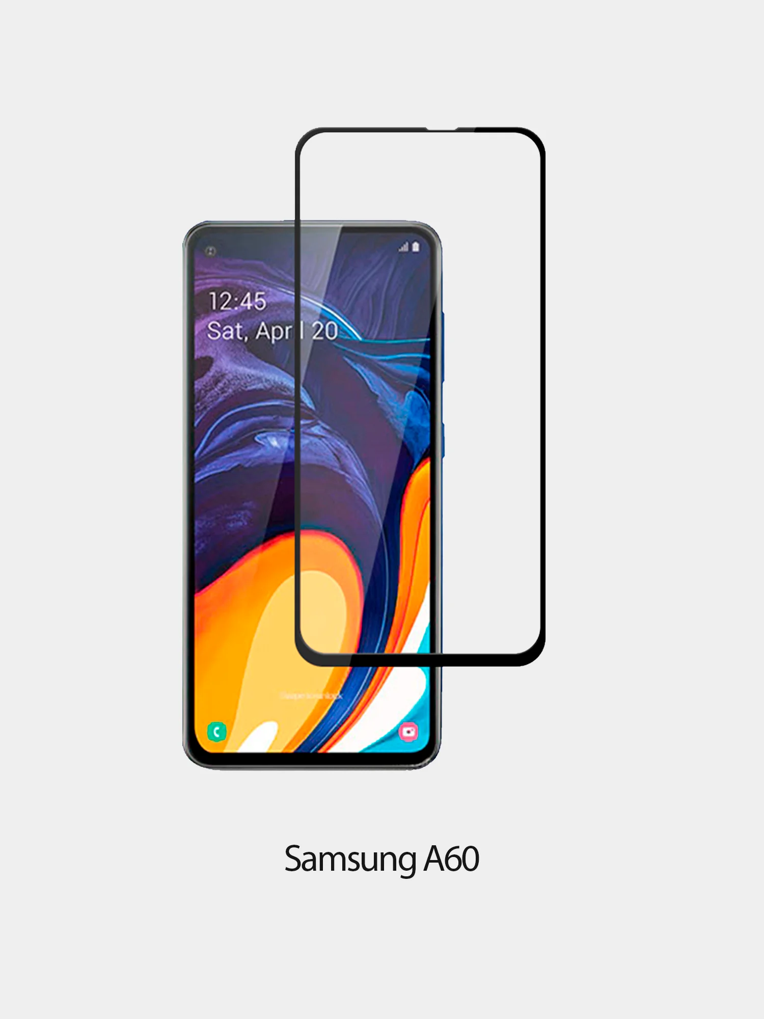 Черный защитное стекло 5D с тонкой рамкой для Samsung A60,A90,A20E 2019,A2 Core,J4 Core 2019
