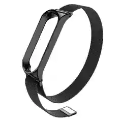 Черный ремешок магнитный металлический для Xiaomi Mi band 5
