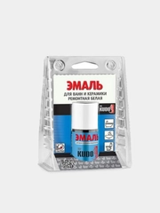 Эмаль для ванн, сантехники и керамики, 15 мл, ремонтная, белая, Kudo, с кисточкой