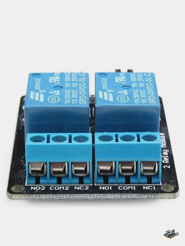 Релейный модуль 2 канала 5V / 12V 10A с опторазвязкой электромеханическое