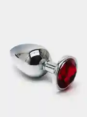 Голубой анальная пробка, с цветным кристаллом