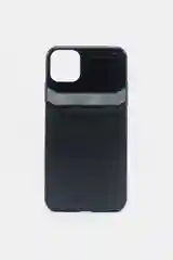 Черный чехол с кожаной вставкой для iPhone, soft touch