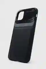 Чехол с кожаной вставкой для iPhone, soft touch