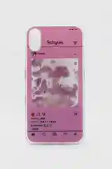 Силиконовый чехол "Окошко инстаграм" для iPhone, с блестками