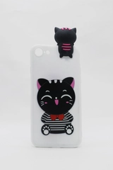 Силиконовый чехол для iPhone, c 3D игрушкой "Кошка"
