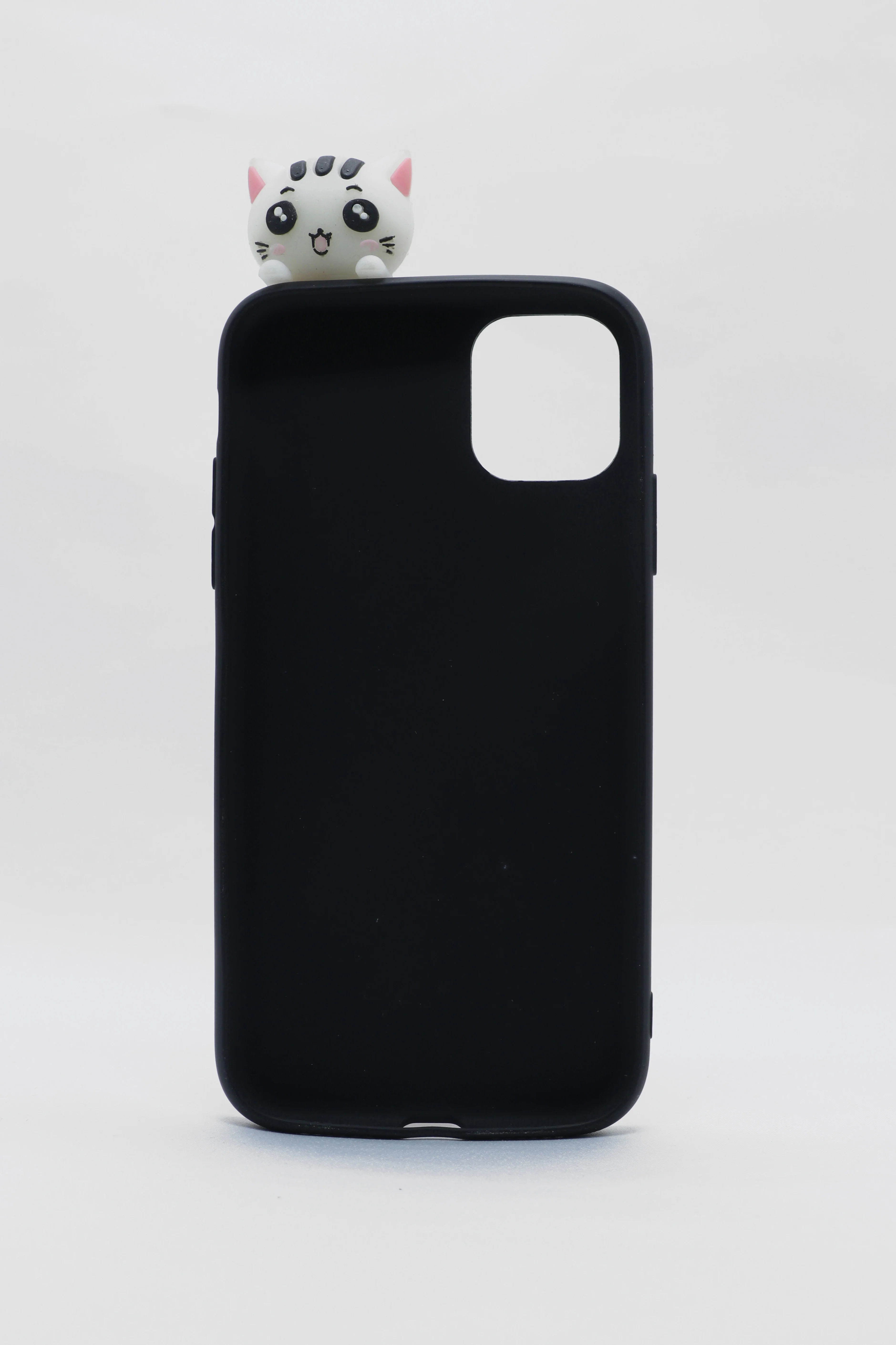 Силиконовый чехол для iPhone, c 3D игрушкой "Кошка"