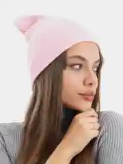 Коралловый меланж шапка вязаная