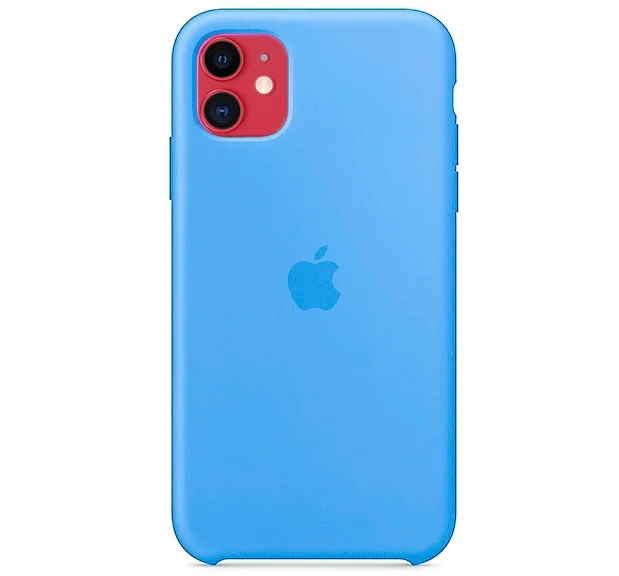 Голубой чехол для айфона, silicone case iphone
