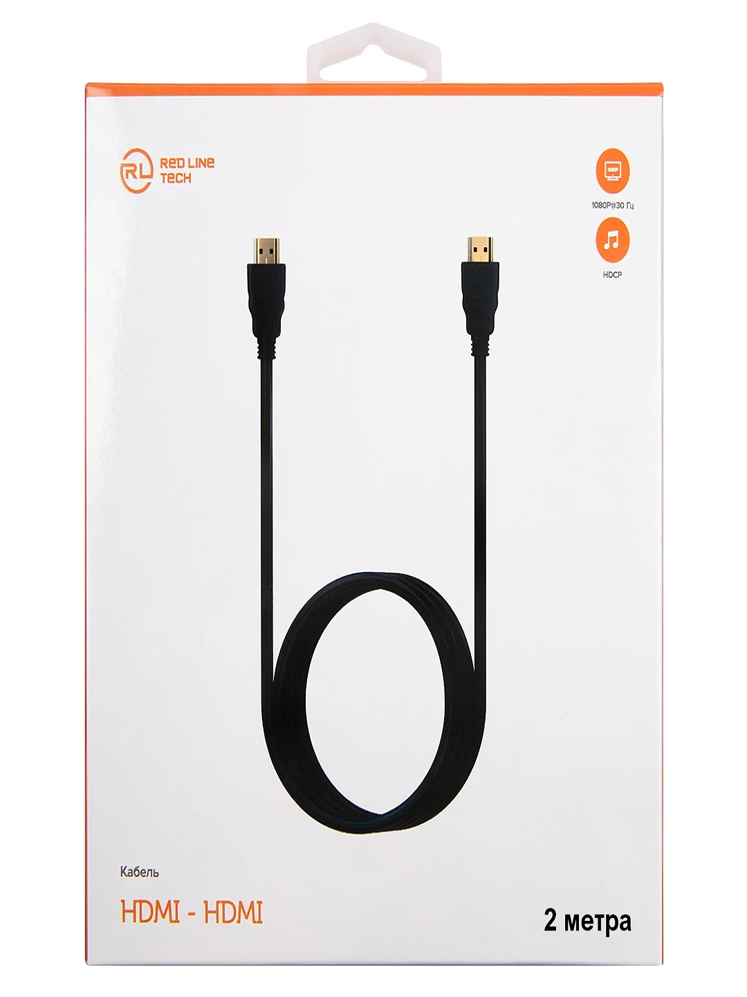 Кабель Red Line HDMI - HDMI, 1080P, Gold, V1.4