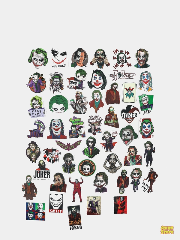 Стикеры Джокер (Joker) 50шт (наклейки, фильм)