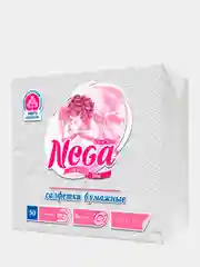 Салфетки бумажные 2 слоя 50 листов Nega белые 100% целлюлоза