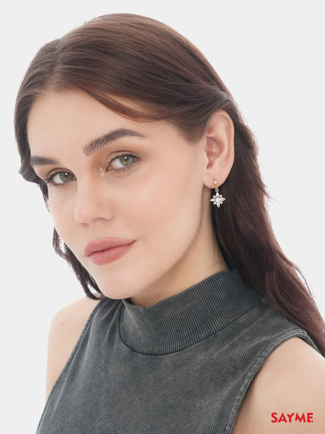 Серьги пусеты со стразами Nancy