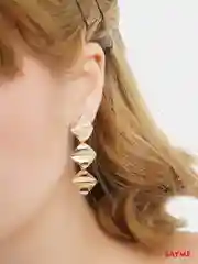 Серьги подвески с эффектом мятого металла Valery