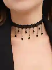 Серебряный чокер с подвеской на шею