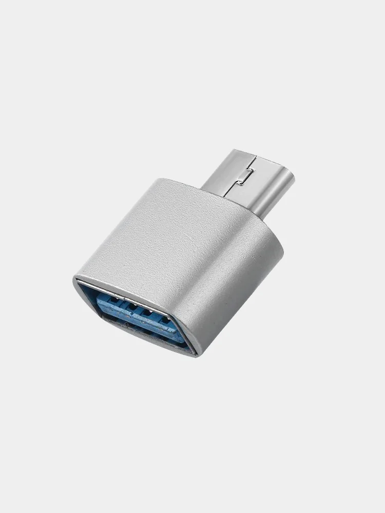 Серебряный переходник с USB 3.1 на Type-C 3.1