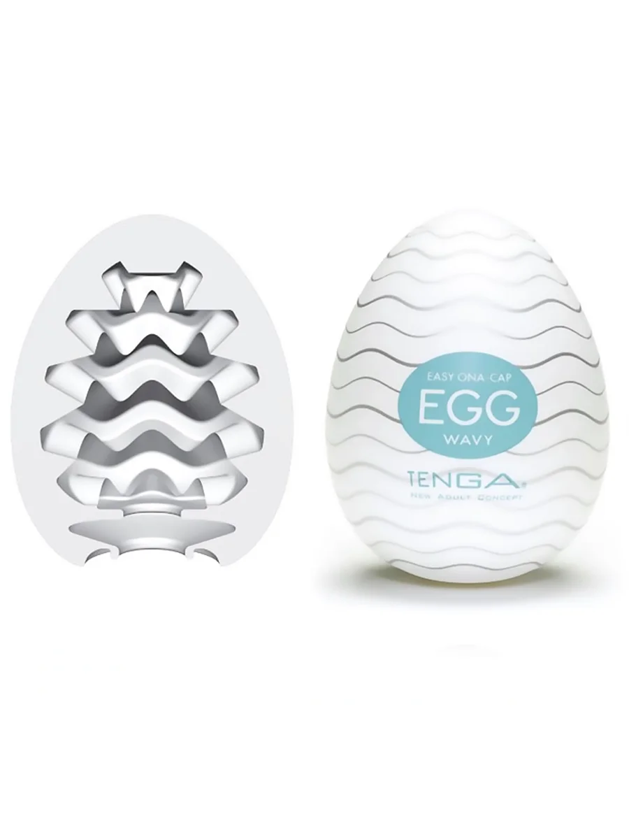 Голубой мужской эластичный мастурбатор TENGA EGG, 6 типов