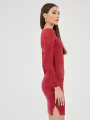 Платье теплое с разрезами