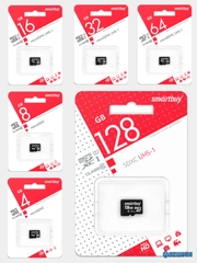 Карта памяти microSD Smartbuy Class 10, 4 / 8 / 16 / 32 / 64 / 128 GB