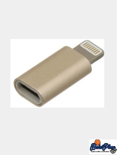 Золотой переходник (адаптер) с Micro USB на Lightning Walker