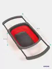 Красный складной дуршлаг с выдвижными ручками
