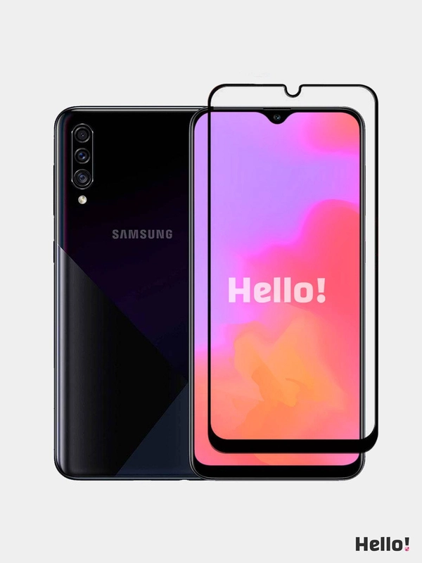 Стекло защитное Samsung Galaxy A20 / M10S / A50 / A50s / A30 / A30s / M30s 2019 / А50 / M21, Anti-broken, глянцевое, полный клей, чёрное, 0.33 мм