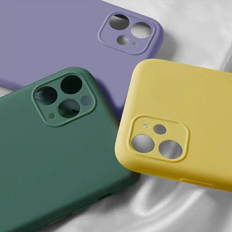 Силиконовый чехол с защитой камеры на iPhone 6/6s, 7/8/SE 2020, X/XS, 11