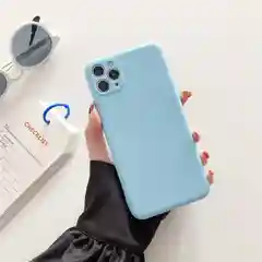 Голубой силиконовый чехол с защитой камеры на iPhone 6/6s, 7/8/SE 2020, X/XS, 11