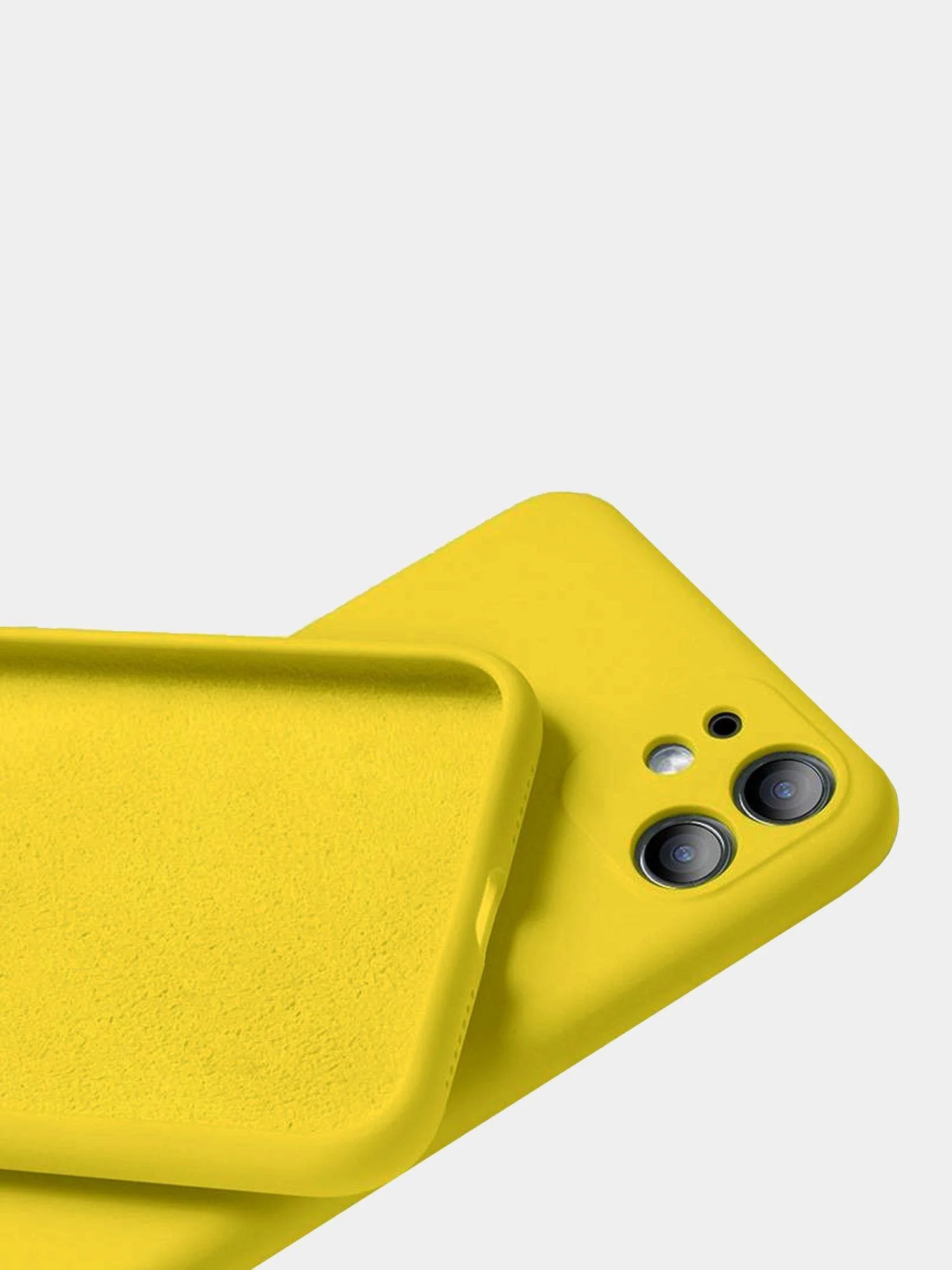 Желтый силиконовый чехол с защитой камеры на iPhone 6/6s, 7/8/SE 2020, X/XS, 11